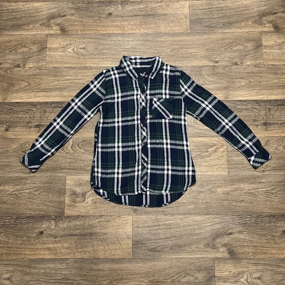 Rails Hunter Navy Green Plaid Button Up Flannel B… - image 3